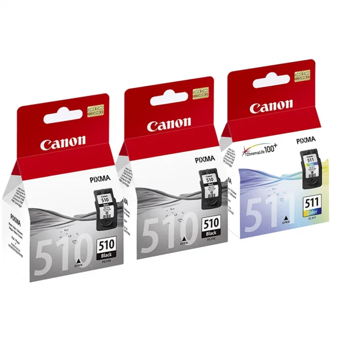 2x Original Canon PG510 Black & 1x CL511 Colour Ink Cartridges