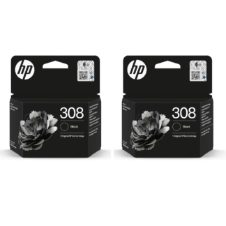 HP 308 Black Ink Cartridges – Twin Pack (7FP21UE)