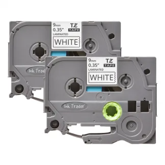 2x Brother P-Touch TZE-221 White Labels - Brother P-Touch TZE221