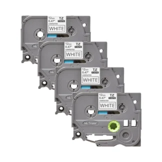 4x Brother P-Touch TZE-231 White Labels - Brother P-Touch TZE231
