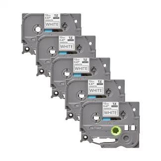 5x Brother P-Touch TZE-231 White Labels - Brother P-Touch TZE231
