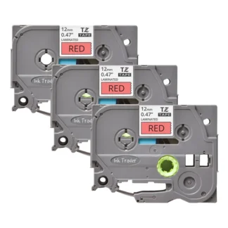 3x Brother P-Touch TZE-431 Red Labels - Brother P-Touch TZE431
