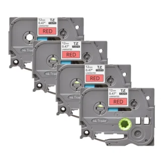 4x Brother P-Touch TZE-431 Red Labels - Brother P-Touch TZE431