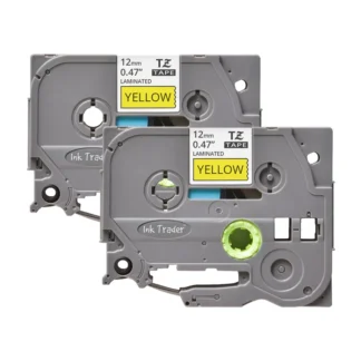 2x Brother P-Touch TZE-631 Yellow Labels - Brother P-Touch TZE631